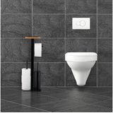 Relaxdays toiletrolhouder - 3 in 1 - met plankje - reserverolhouder - toiletborstel houder