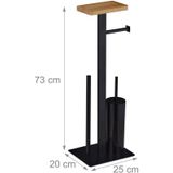 Relaxdays toiletrolhouder - 3 in 1 - met plankje - reserverolhouder - toiletborstel houder