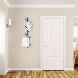 Relaxdays muur kapstok hangend - met 8 haken - boom - metaal - 100,5 x 19,5 x 7 cm - zwart