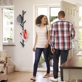 Relaxdays muur kapstok hangend - met 8 haken - boom - metaal - 100,5 x 19,5 x 7 cm - zwart