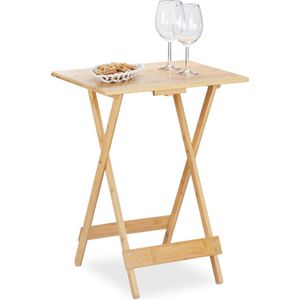 Relaxdays Bamboe klaptafel - balkontafeltje - bijzettafel - opklaptafel - houten tafeltje