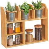 Relaxdays Bambusregal, 6 Fächer, HBT: 45,5 x 55 x 16 cm, stehend, für Küche, Bad & Wohnzimmer, Deko Aufsatzregal, natur