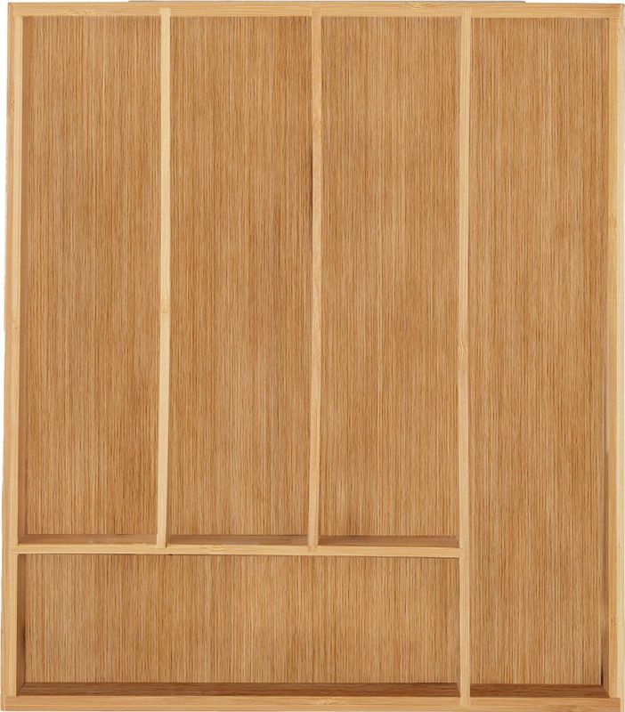 Relaxdays bestekbak bamboe - 5 vakken - 5 x 30 x 34 cm - keukenlade organizer