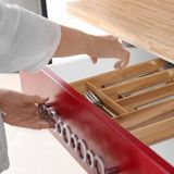 Relaxdays bestekbak bamboe - 6 vakken - smal - 5 x 27,5 x 46 cm