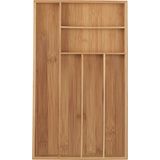 Relaxdays bestekbak bamboe - 6 vakken - smal - 5 x 27,5 x 46 cm