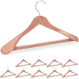 Relaxdays 10x kleerhangers hout - kledinghangers - anti motten - cederhout - broekhangers