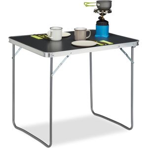 Relaxdays campingtafel inklapbaar - aluminium klaptafel - vouwtafel camping - koffermodel