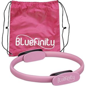 Bluefinity pilates ring met oefeningen, dubbele handgrepen, voor yoga en fitness training, weerstandsring, Ø 37cm, roze