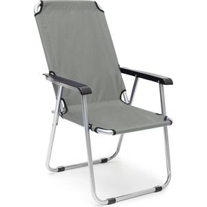 Relaxdays campingstoel inklapbaar - tuinstoel verstelbaar - strandstoel - klapstoel grijs