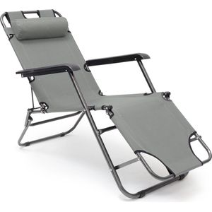 Relaxdays ligstoel verstelbaar - strandstoel inklapbaar - ligbed - zonnestoel opvouwbaar