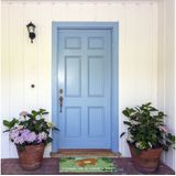 Relaxdays deurmat come in & hang out - luiaard - 60 x 40 cm - kokos - grappig - antislip - binnen en buiten