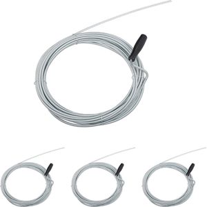 Relaxdays 4 x ontstoppingsveer 10 m - gootsteenontstopper - rioolveer - reinigingsveer
