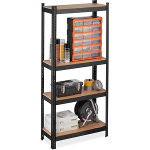 relaxdays Schwerlastregal 10033048_0 schwarz/braun 70,0 x 30,0 x 150,0 cm