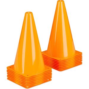 Relaxdays pylonnen set - 16 stuks - pionnen - afbakenkegels - verkeerskegel voor kinderen