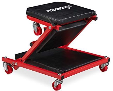 Relaxdays - Ligkar Garage - Zwart - Staal - Draaibaar en Multifunctioneel