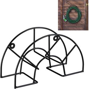 Relaxdays slanghouder wandmontage - tuinslanghouder rond - waterslanghouder - voor 45 m