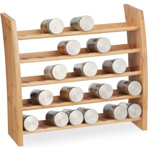Relaxdays kruidenrek bamboe - 5 etages - kruiden organizer keuken - specerijenrek aanrecht
