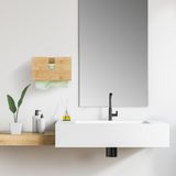 Relaxdays handdoekdispenser bamboe - voor papieren handdoekjes - vouwhanddoekdispenser