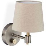 Relaxdays wandlamp vintage - muurlamp slaapkamer - dimbaar - E14 fitting - lampenkap