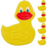 Relaxdays antislip stickers kinderen - 5 stuks - eend - met zuignappen - badkuip en douche - geel