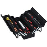 Gereedschapskoffer - Staal - Zwart - Uitschuifbaar - Afsluitbaar