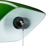 Relaxdays Bankierslamp met trekschakelaar - bureaulamp retro - notarislamp - tafellamp