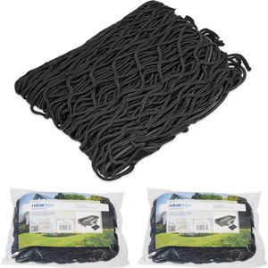 3x aanhangernet 3x2 m - rekbaar - bagagenet aanhanger - zwart aanhangwagennet