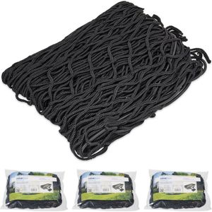 4x aanhangernet 3x2 m - rekbaar - zwart bagagenet aanhanger - aanhangwagennet