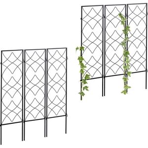 Relaxdays 6x klimplantenrek - plantensteun - metaal - klimplantensteun - plantenrek