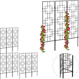 Relaxdays 12x klimplantenrek - metaal - plantensteun - klimplantensteun - plantenrek zwart