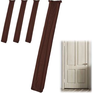 Relaxdays 4x tochtstopper deur - tochtstrip - tot 8 cm dikke deuren - tochtwering bruin