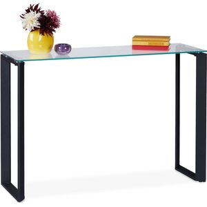 en.casa] Console tafel Enebakk sidetable 70x90x32 cm zwart mat