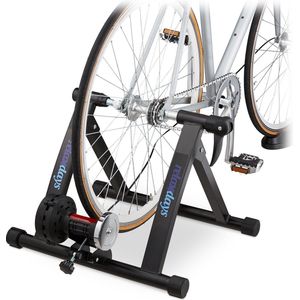 Relaxdays fietstrainer - rollenbank fiets - 26-28 inch - rolbank - wheel on - trainer