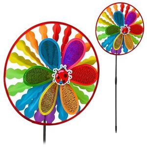 Relaxdays windspinner, windmolen reflecterend, tuin & balkon, HBD: 84.5 x 34.5 x 12 cm, vogelwering, regenboog, gekleurd