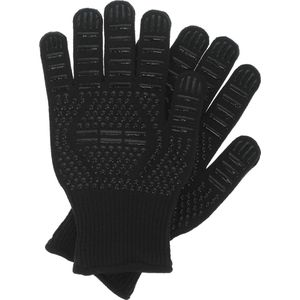 Relaxdays BBQ handschoenen zwart - 2 stuks - ovenhandschoenen - tot 350 °C - antislip