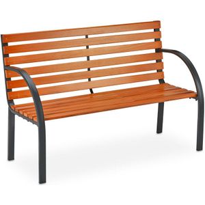 tuinbank - 2 persoons - 123 cm breed - hout - metaal