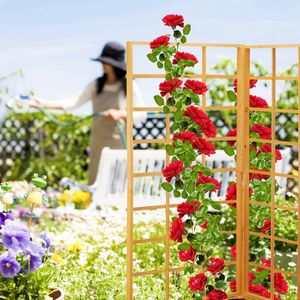 Relaxdays plantenbak met klimrek - buiten - houten bloembak trellis - moestuinbak tuin