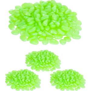 Relaxdays 800x siersteentje tuin - siergrind fluorescerend - set - tuinstenen - aquarium