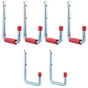 wandhaken gereedschap - set van 6 - 2 groottes - tot 17,5 kg - garage - gereedschapshaken