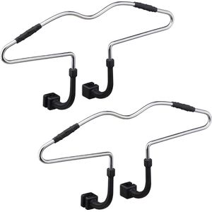 Relaxdays kledinghanger auto - voor hoofdsteun - set van 2 - antislip - staal - voor autostoel