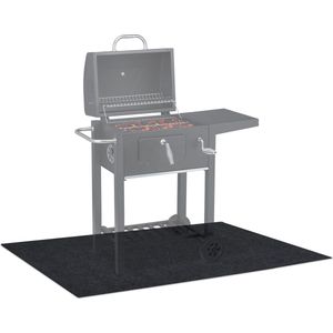 Relaxdays barbecue vloermat - BBQ mat - 120 x 80 cm - beschermmat - antislip - antraciet