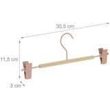 Relaxdays broekhangers met knijpers - set van 10 - kledinghanger roze - kleerhangers broek