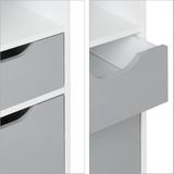 Relaxdays kinderbureau x x 38 cm - 2 lades - opbergruimte - met rand - wit-grijs