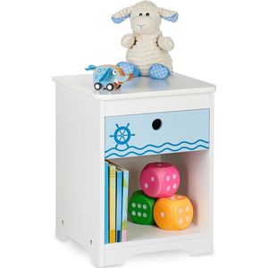 Zeeman - Nachtkastje - Wit-Blauw - Kindvriendelijk Design