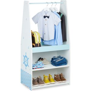 Relaxdays kledingrek voor kinderen - planken - kledingstandaard babykamer - kinderkapstok