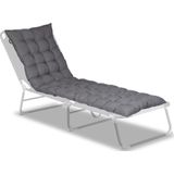Bankauflage, hbt: 7x180x50 cm, Sitzkissen mit Bändern, für Gartenbank, Paletten, Polyester, Sitzpolster, grau - Relaxdays
