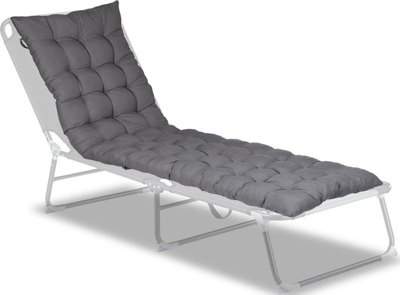 Bankauflage, hbt: 7x180x50 cm, Sitzkissen mit Bändern, für Gartenbank, Paletten, Polyester, Sitzpolster, grau - Relaxdays