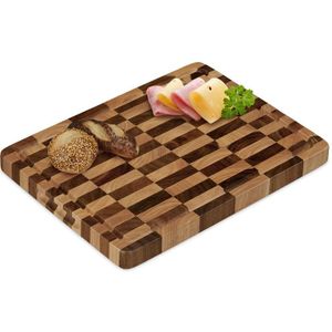 Relaxdays snijplank hout - groot - snijblok keuken - hakblok - antibacterieel - acacia