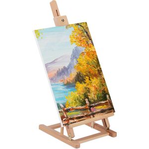 Relaxdays tafelezel - beukenhout - verstelbaar in hoogte - 98 x 29 x 32 cm - tot A3-formaat - schildersezel