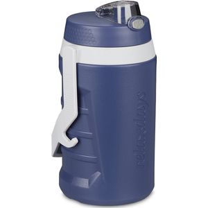 Relaxdays bidon 2 liter blauw - drinkfles sport - fitness drinkfles - waterfles bpa vrij